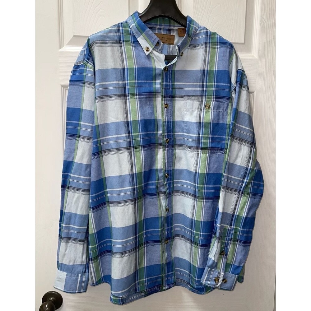 Clearwater Outfitters Mens 2XL Cotton/Poly Blend Plaid Button‎ Down LS Shirt